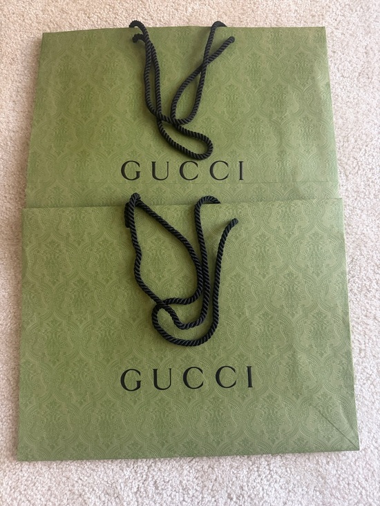 Gucci Other - 2 Gucci Olive Green Large Shopping Bag with Black Rope Handles